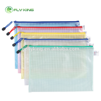 waterproof pvc mesh zipper document bag a4 mesh document bag