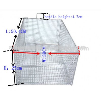 Stainless steel wire mesh industrial cleaning basket for sterilization