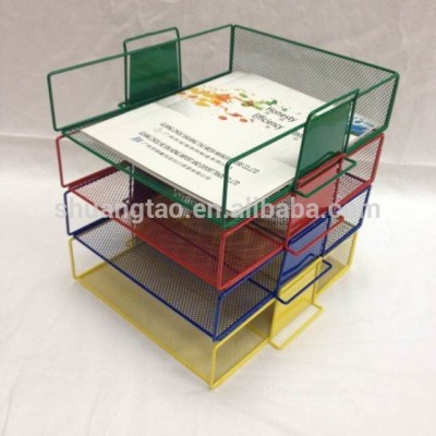 Trade assurance 4-tier metal mesh Office Desk Organizer, mesh document holder stand, Wire mesh File tray